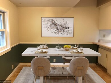 Virtually staged dining area.