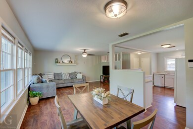 Dining space featuring dark hardwood / wood-style 