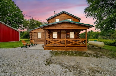 Cabin with log exterior
