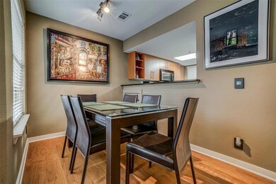 The dining area accomodates a large table for ente