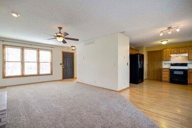 Living room is open to kitchen and every day eatin