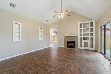 Wood burning fireplace is perfect for adding your touch of décor.