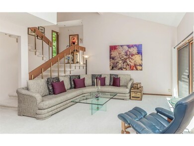 Living room and open staircase