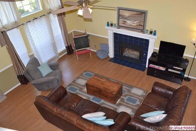 View from upstairs looking down into living room.