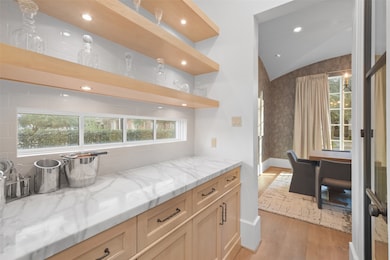The butler's pantry serves as the perfect bridge b
