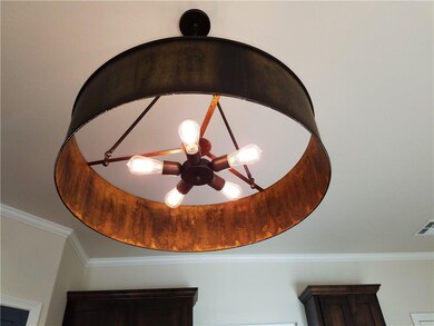 STUNNING METAL DRUM PENDANT LIGHT SHOWING 5 LIGHTS