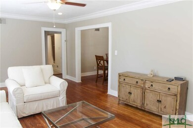 View of living room to the hallway.