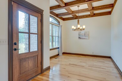 Stunning wood coffered ceiling