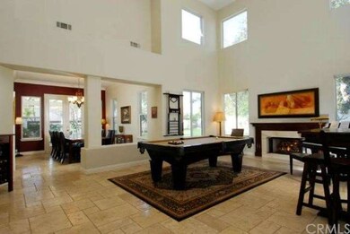 Light and bright living room with high ceilings.