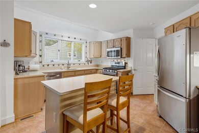 Large kitchen with island.