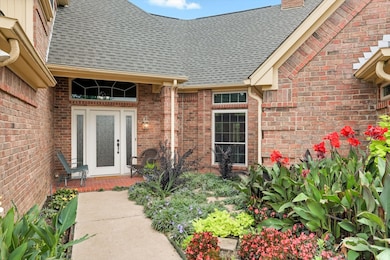 Welcoming front porch with brick floor