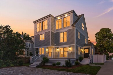 Corner lot with direct water views.