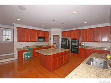 Partial view of huge cabinet filled kitchen, unend