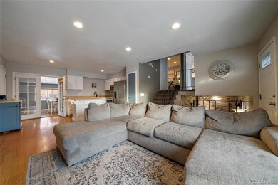Living area to upper and lower and dining