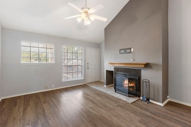 The wood-burning fire place is perfect for winter.