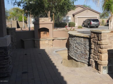 water fountain & fireplace