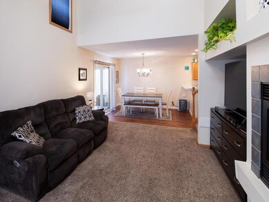 The vaulted ceilings add to the spaciousness of th