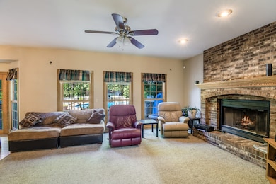 Gas fireplace and tons of natural light!