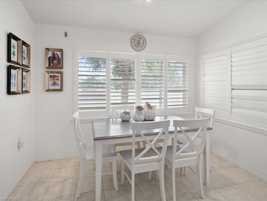 View of tiled dining room