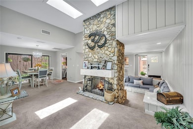 2 Sided Coquina Rock Fireplace