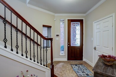 Beautiful 8 foot wood front door with lead glass i