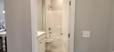 Full bathroom with washtub / shower combination, v
