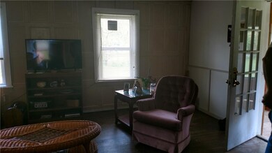 Living room with hardwood floors!