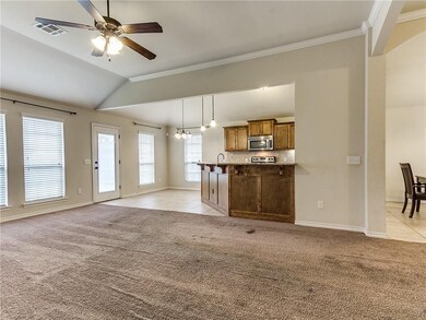 Open concept living room to casual dining and kitc