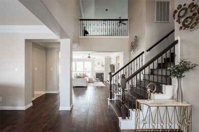 The grand foyer, with soaring ceilings and stately