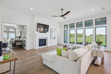 Office space featuring hardwood / wood-style floor