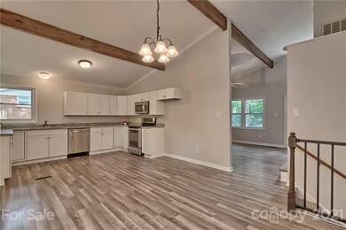 Updated kitchen with vaulted ceiling