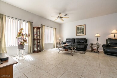 Living room featuring light tile patterned floorin