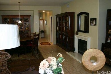 View of fireplace from just inside the front door,