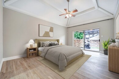 Virtually staged primary bedroom