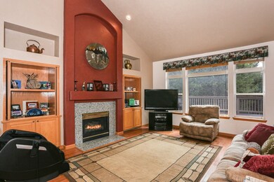 Living area with gas fireplace (one of two) with v