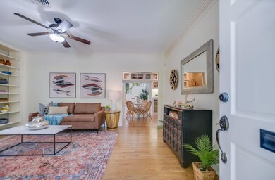 Living area featuring light wood-style flooring, 