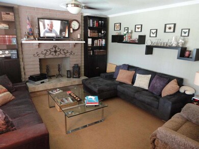 Family room with fireplace