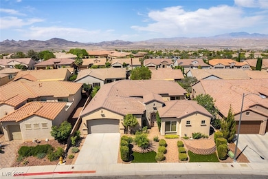 Aerial perspective of the front of the home  with