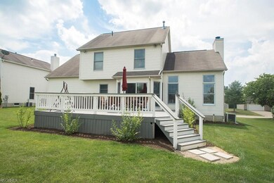 Large deck off the back of the house.