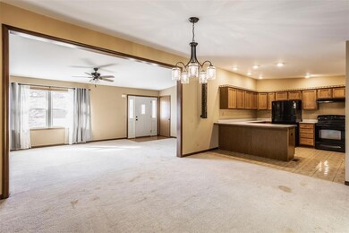 Open concept with easy flow from dining area to Family Room and Kitchen.