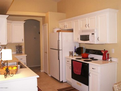 Kitchen is light and bright