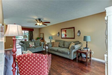 Inviting living room with new hardwood floors installed August 15th....