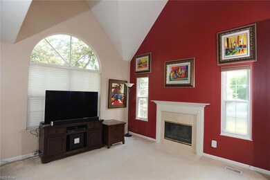 The living room has a gas fireplace.
