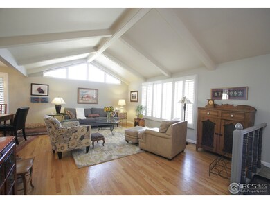Elegant living room with vaulted ceilings
