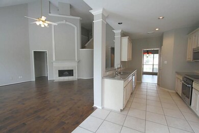 Kitchen opens to family room.