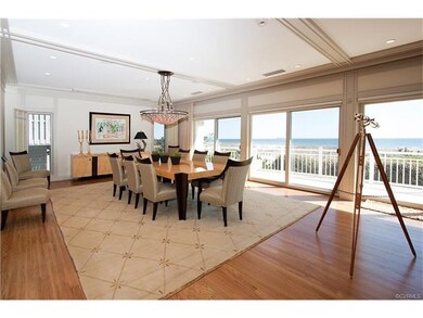 Architectural Digest quality dining room with view