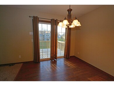 Dining room with sliding door to the deck
