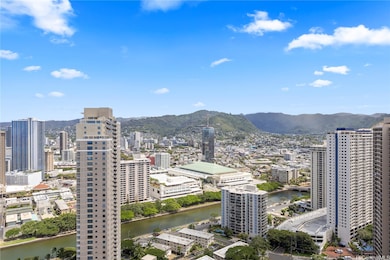 View from unit, Ala Wai Canal towards the mountains.