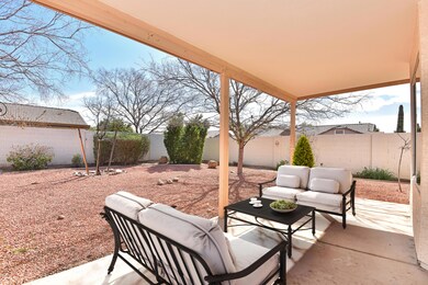 Covered patio with virtual furniture.