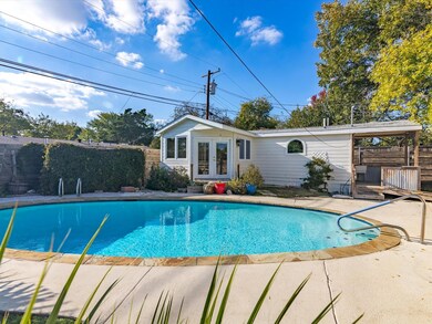 pool and view of guest house